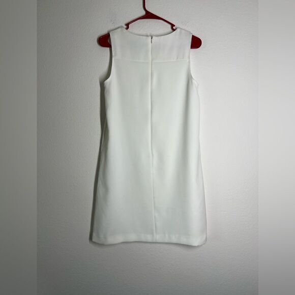 Zara White Minimalist Sleeveless Dress Size S Button-Details Shift - Picture 2 of 10